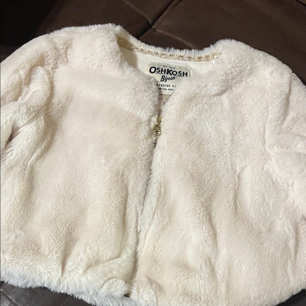 OshKosh B'gosh Ivory Faux Fur Kids Cape
